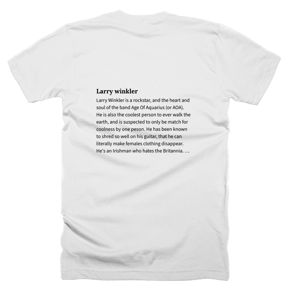 T-shirt with a definition of 'Larry winkler' printed on the back