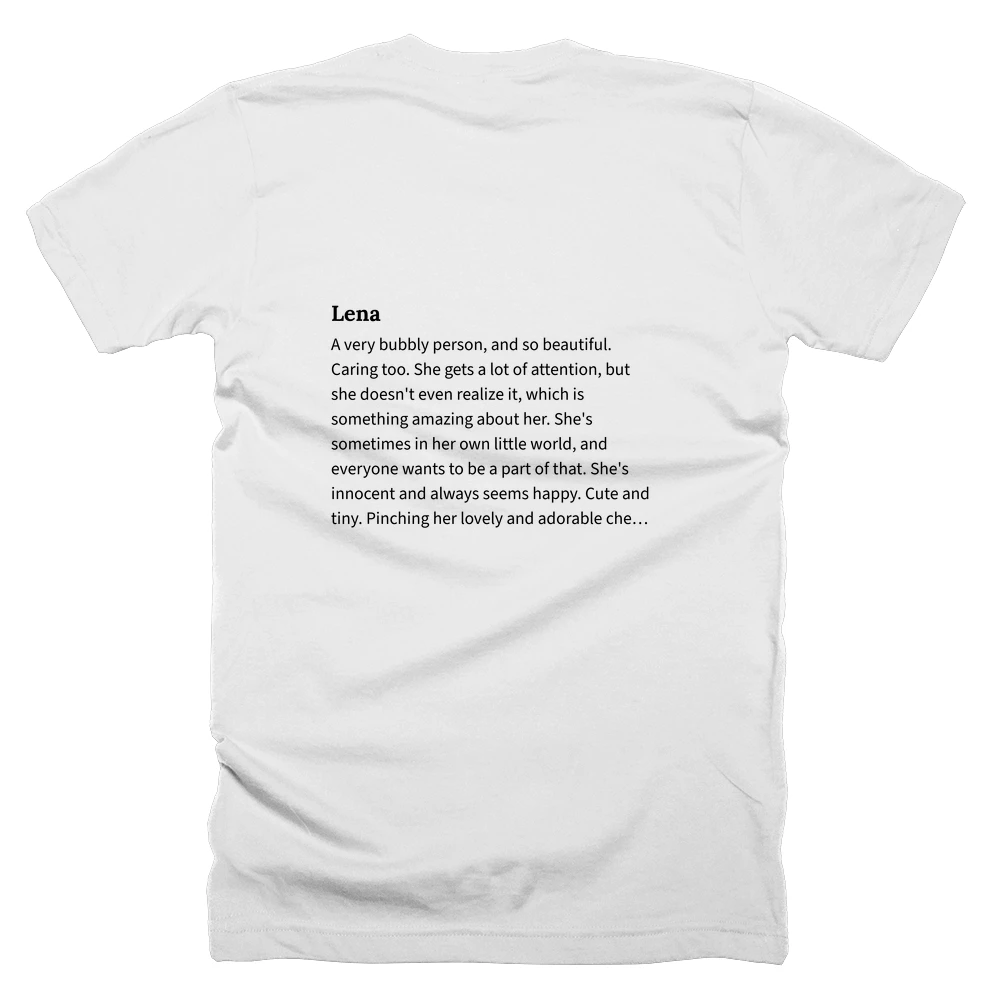 T-shirt with a definition of 'Lena' printed on the back