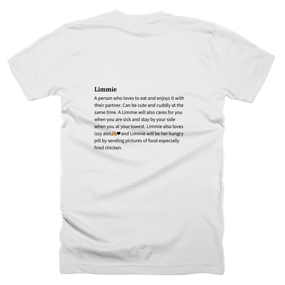 T-shirt with a definition of 'Limmie' printed on the back