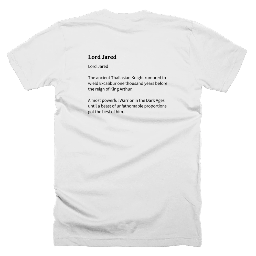 T-shirt with a definition of 'Lord Jared' printed on the back