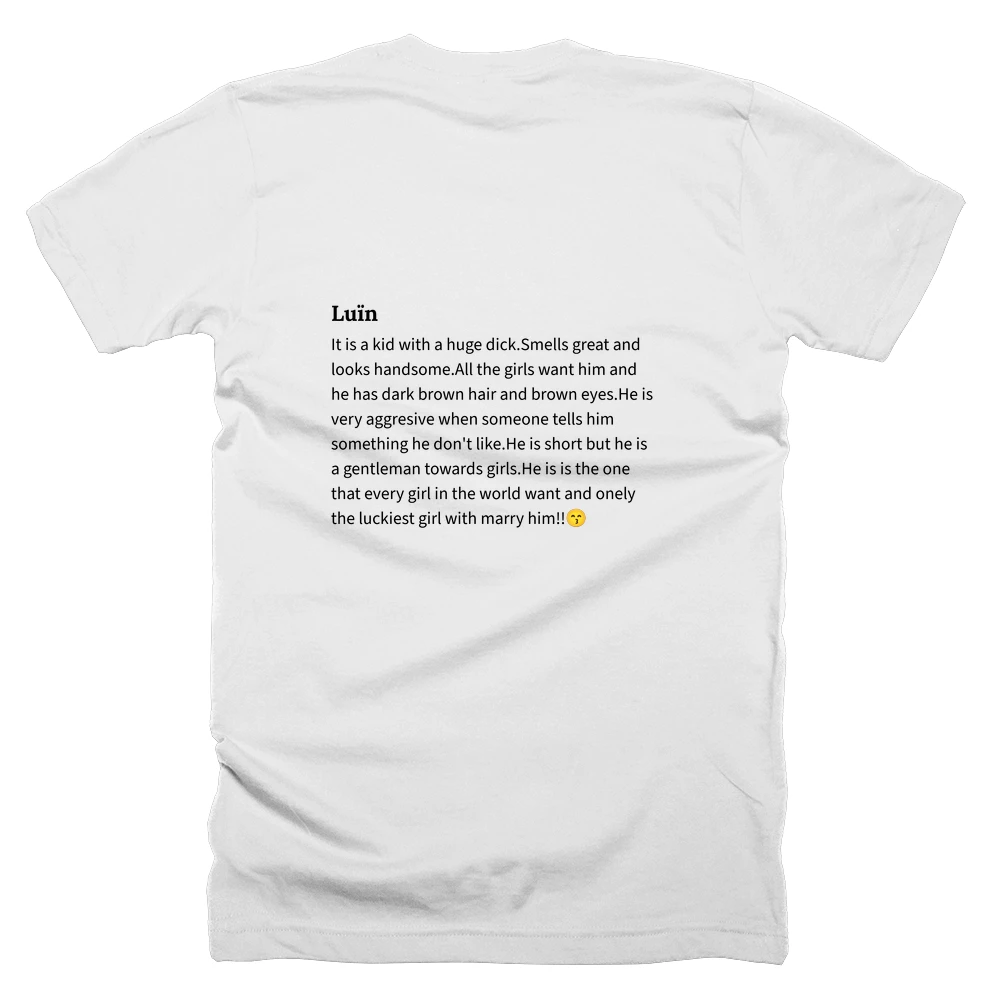 T-shirt with a definition of 'Luïn' printed on the back