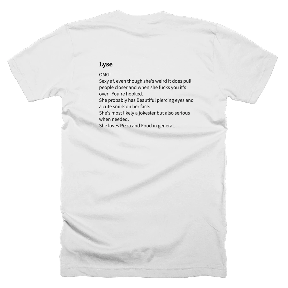 T-shirt with a definition of 'Lyse' printed on the back