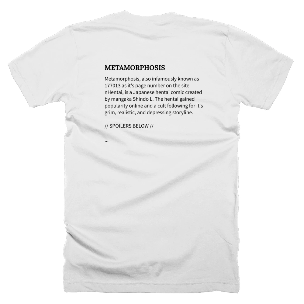 T-shirt with a definition of 'METAMORPHOSIS' printed on the back