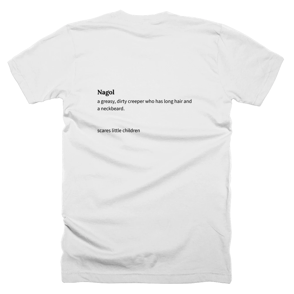 T-shirt with a definition of 'Nagol' printed on the back
