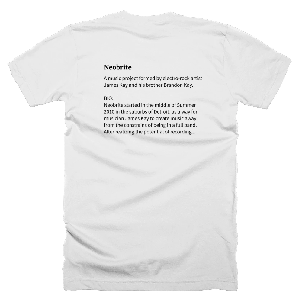 T-shirt with a definition of 'Neobrite' printed on the back
