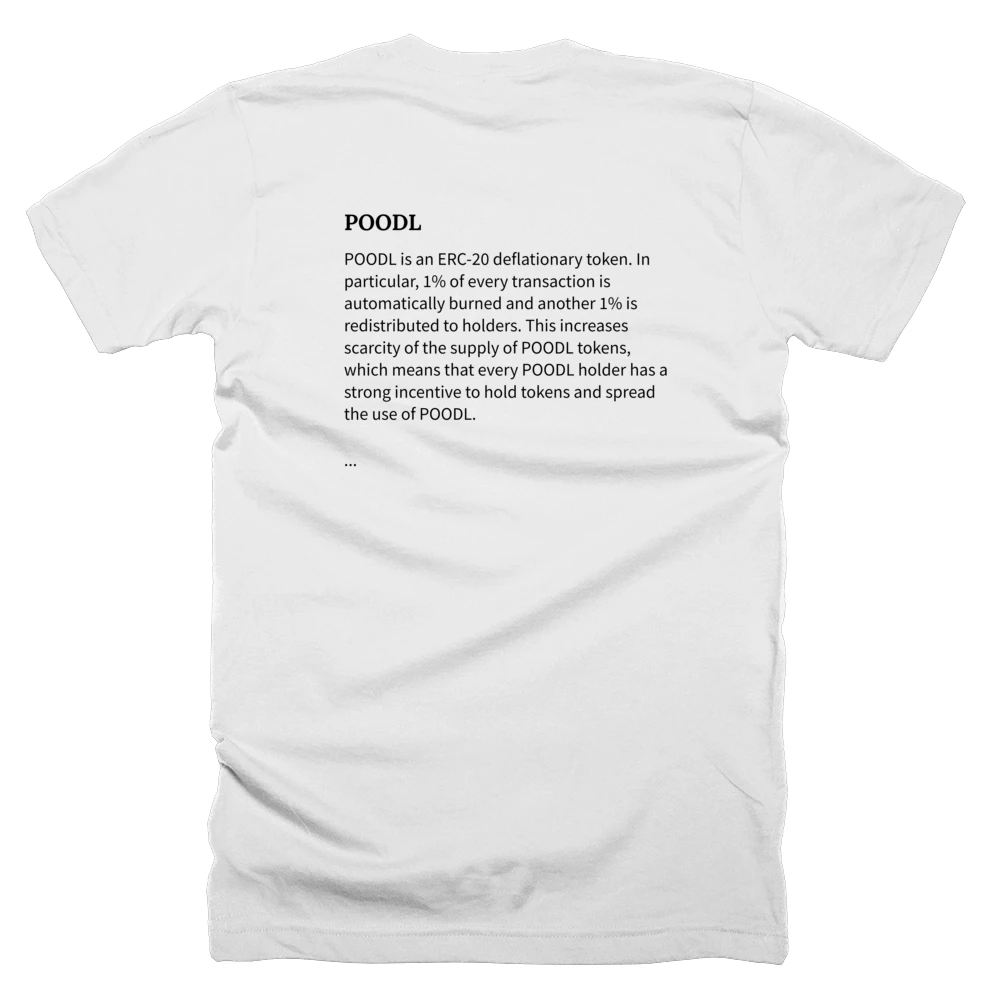 T-shirt with a definition of 'POODL' printed on the back