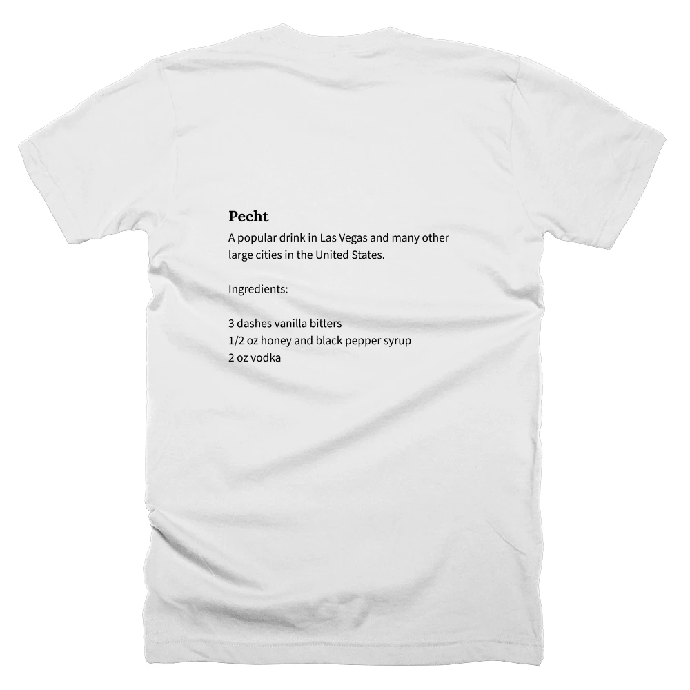 T-shirt with a definition of 'Pecht' printed on the back