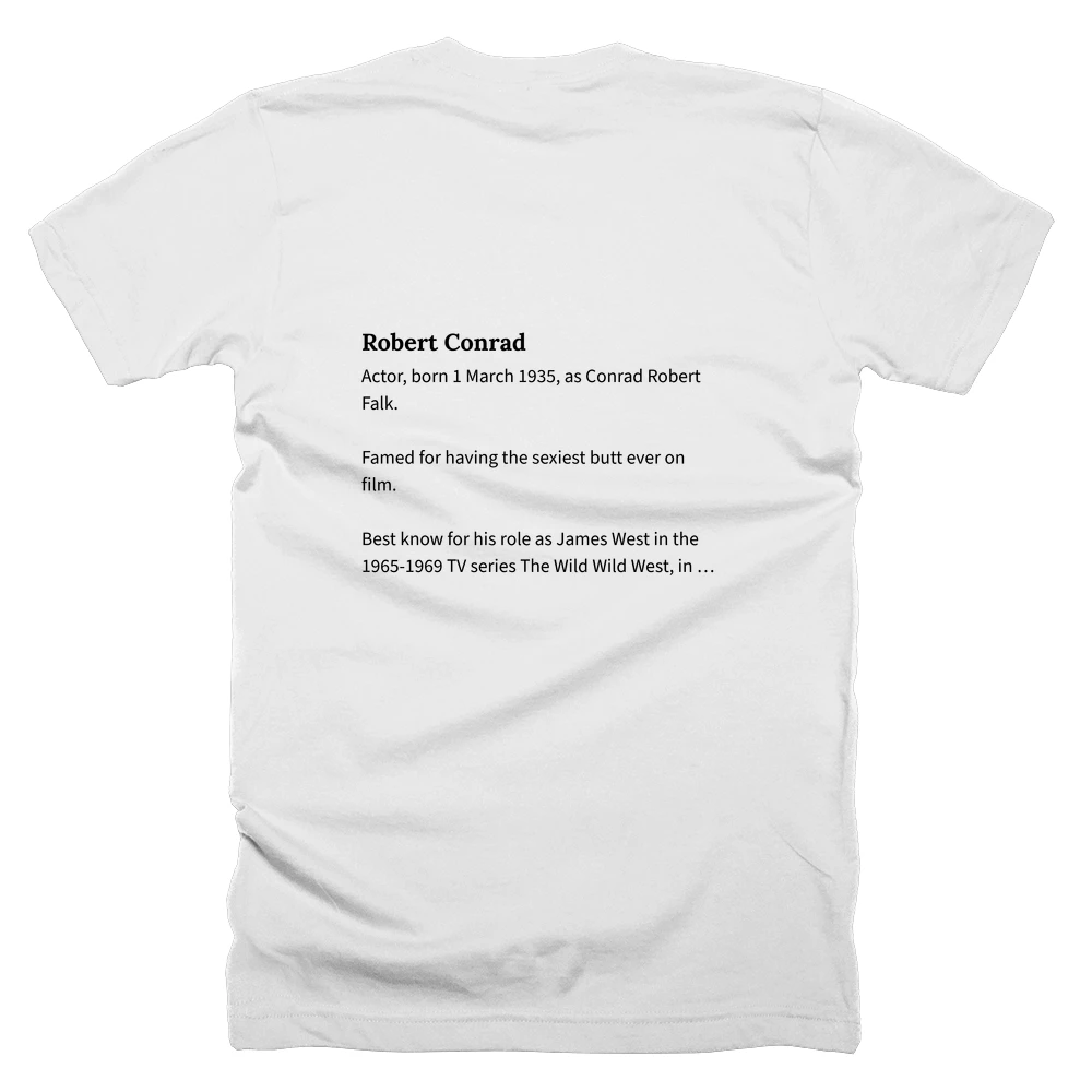 T-shirt with a definition of 'Robert Conrad' printed on the back
