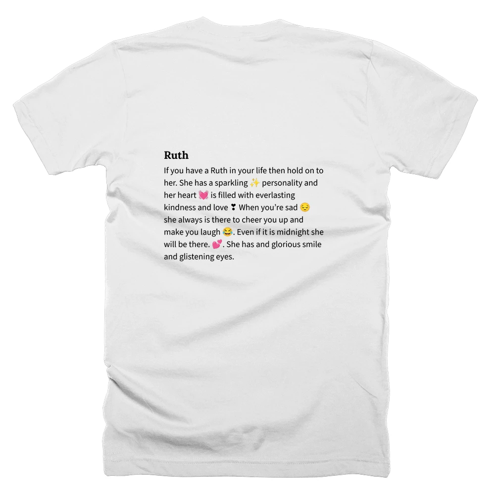 T-shirt with a definition of 'Ruth' printed on the back