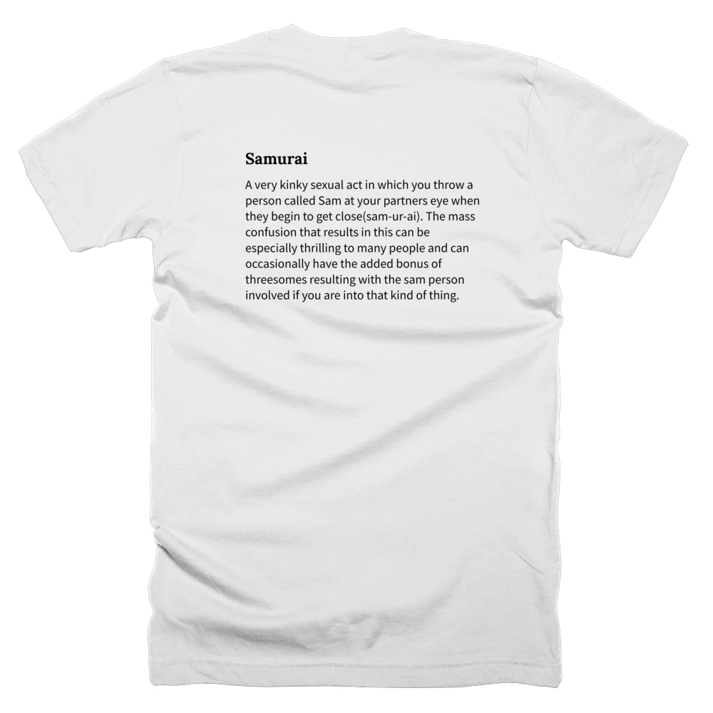 T-shirt with a definition of 'Samurai' printed on the back