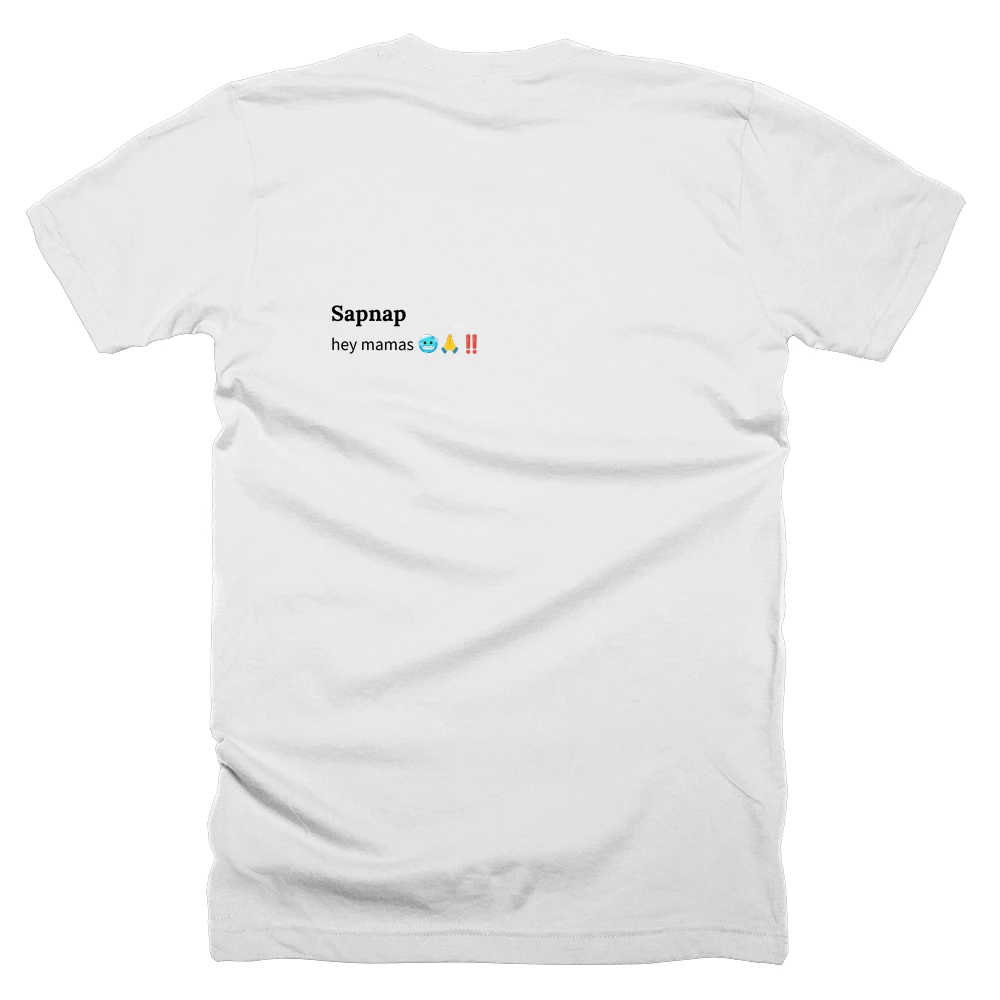 T-shirt with a definition of 'Sapnap' printed on the back