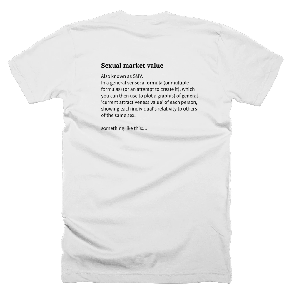 T-shirt with a definition of 'Sexual market value' printed on the back