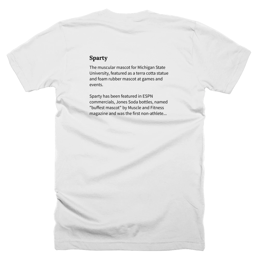T-shirt with a definition of 'Sparty' printed on the back