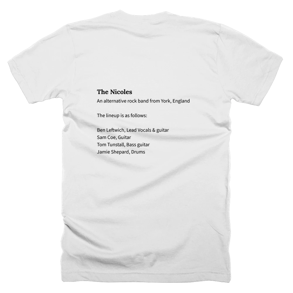 T-shirt with a definition of 'The Nicoles' printed on the back