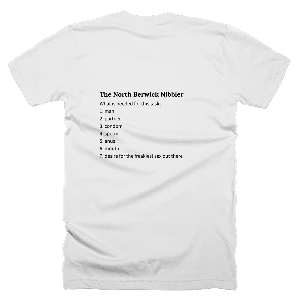T-shirt with a definition of 'The North Berwick Nibbler' printed on the back