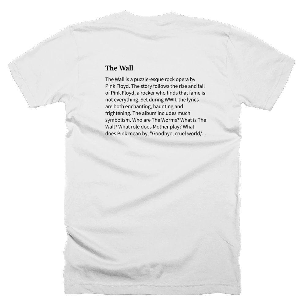T-shirt with a definition of 'The Wall' printed on the back