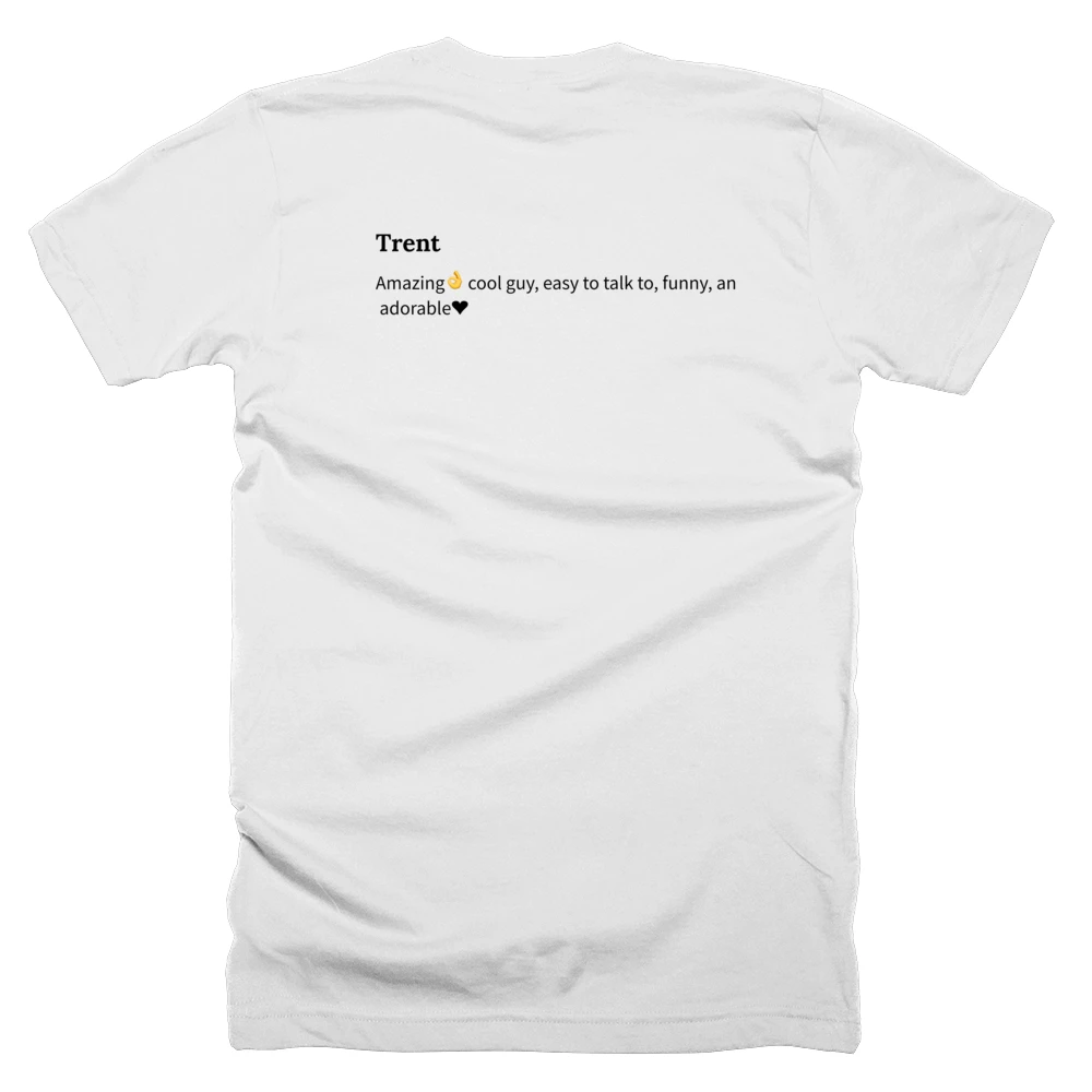 T-shirt with a definition of 'Trent' printed on the back