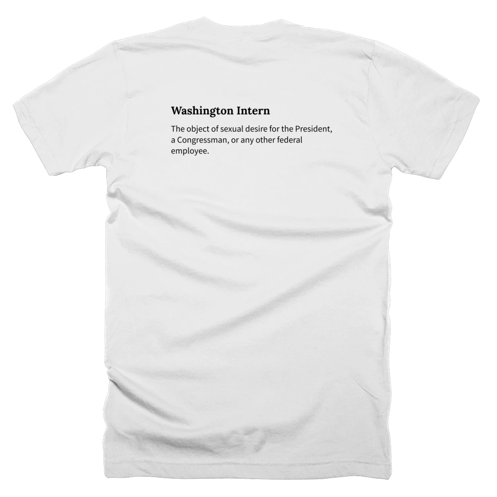 T-shirt with a definition of 'Washington Intern' printed on the back