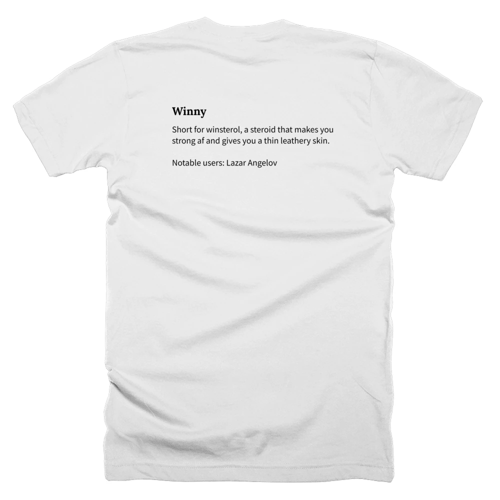 T-shirt with a definition of 'Winny' printed on the back