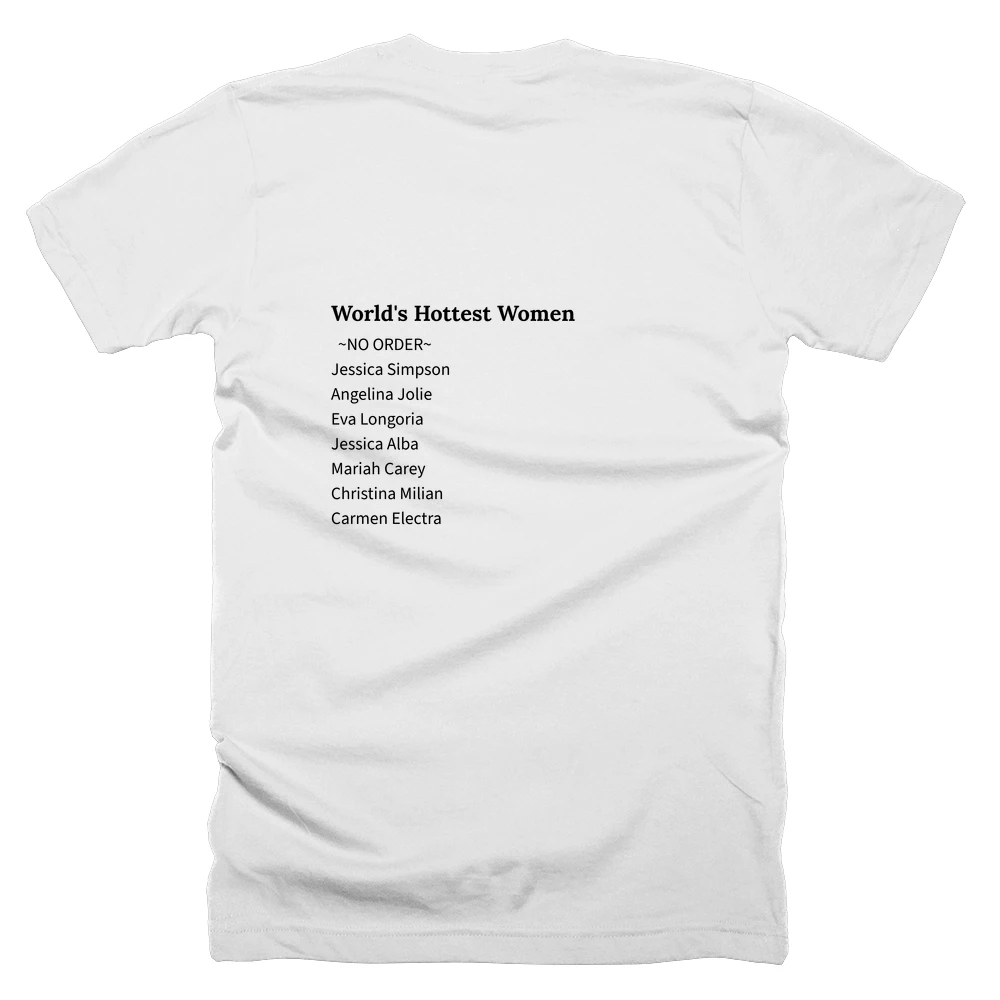 T-shirt with a definition of 'World's Hottest Women' printed on the back