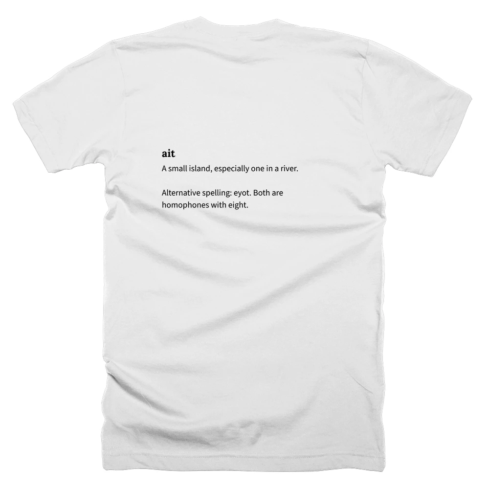 T-shirt with a definition of 'ait' printed on the back