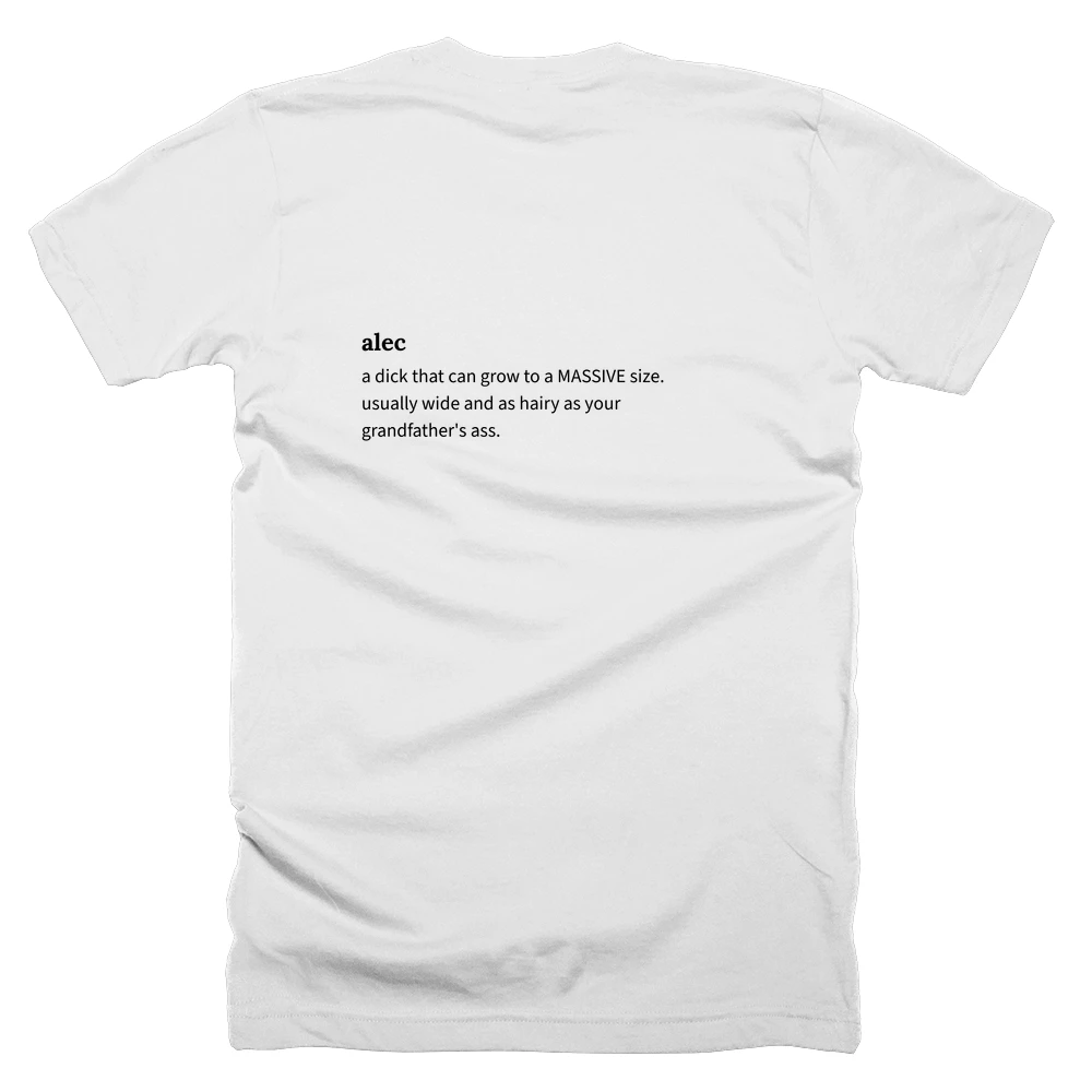 T-shirt with a definition of 'alec' printed on the back