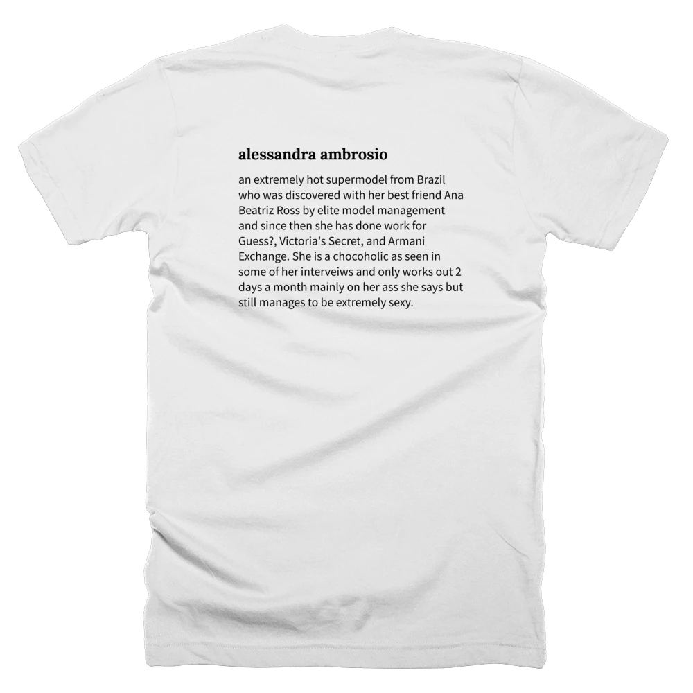 T-shirt with a definition of 'alessandra ambrosio' printed on the back