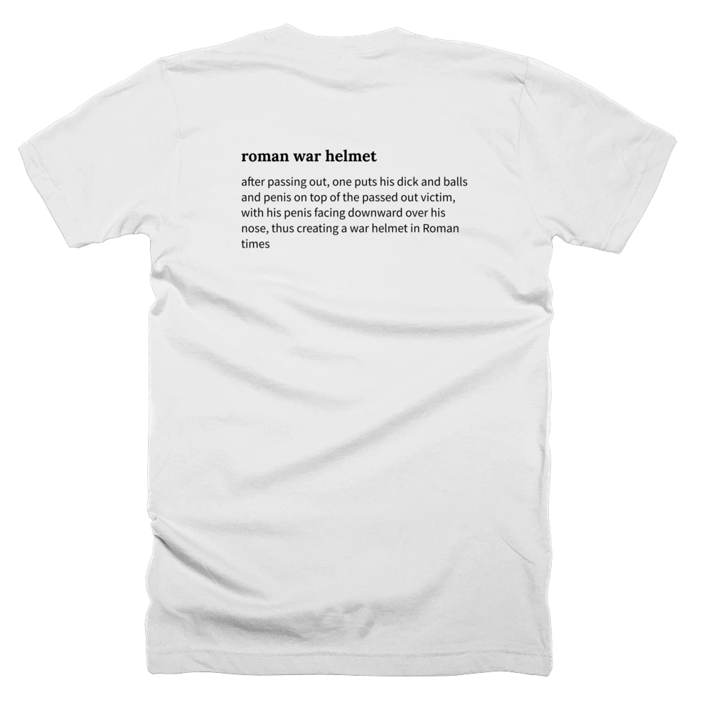 T-shirt with a definition of 'roman war helmet' printed on the back