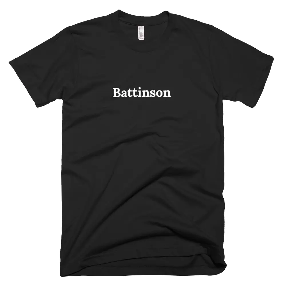 T-shirt with 'Battinson' text on the front