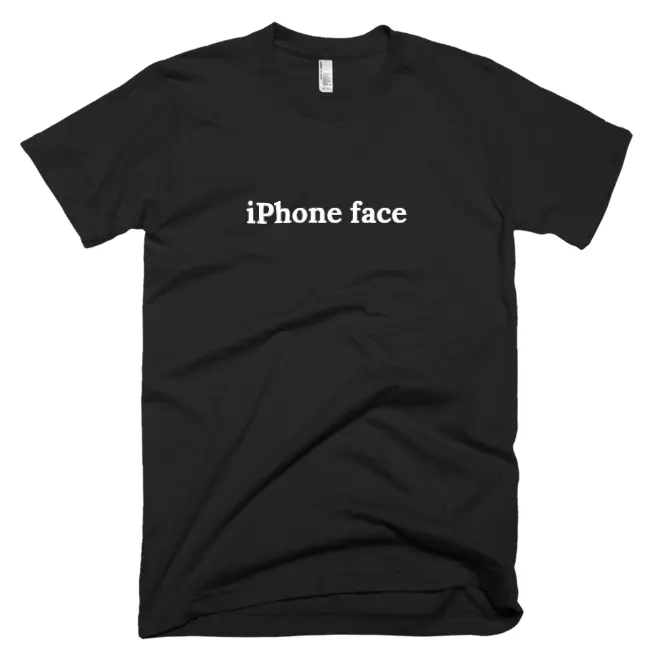 T-shirt with 'iPhone face' text on the front
