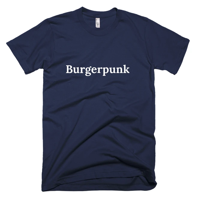 T-shirt with 'Burgerpunk' text on the front