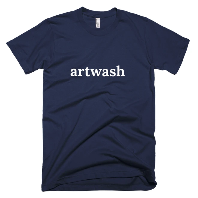 T-shirt with 'artwash' text on the front