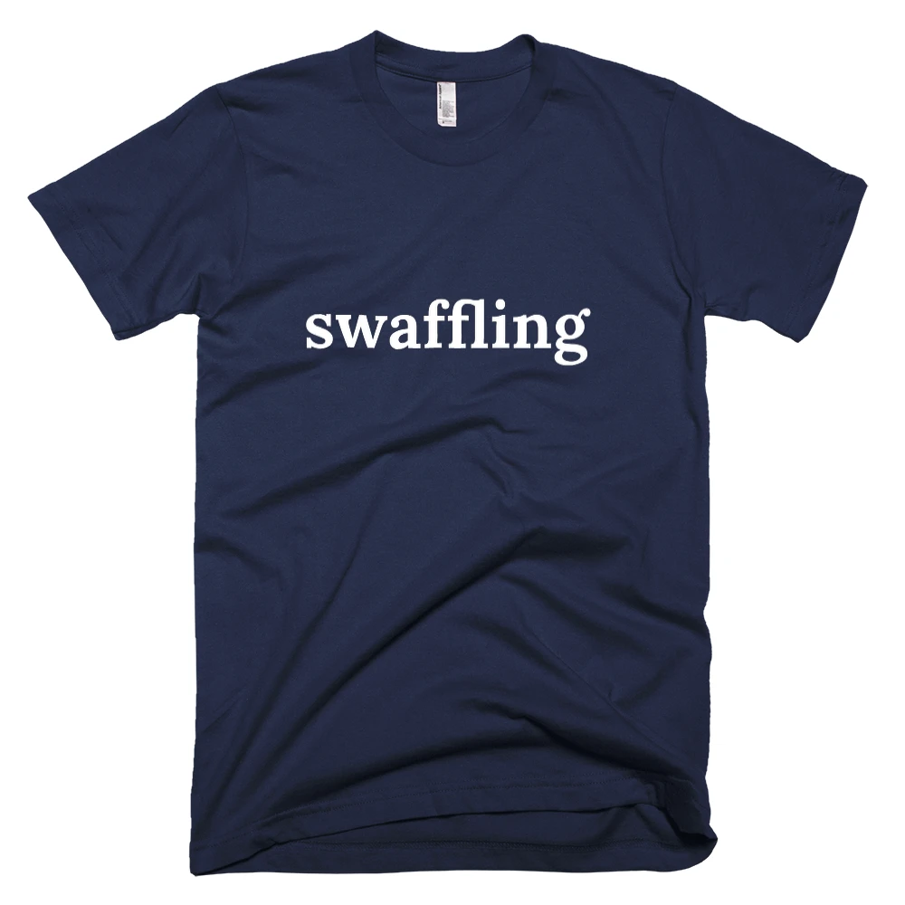 T-shirt with 'swaffling' text on the front