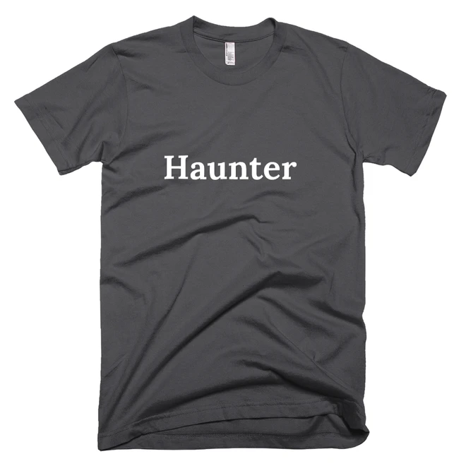 T-shirt with 'Haunter' text on the front