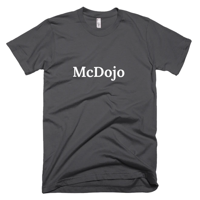 T-shirt with 'McDojo' text on the front