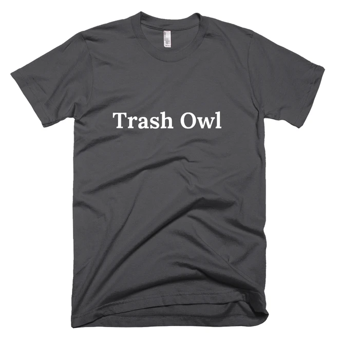 T-shirt with 'Trash Owl' text on the front