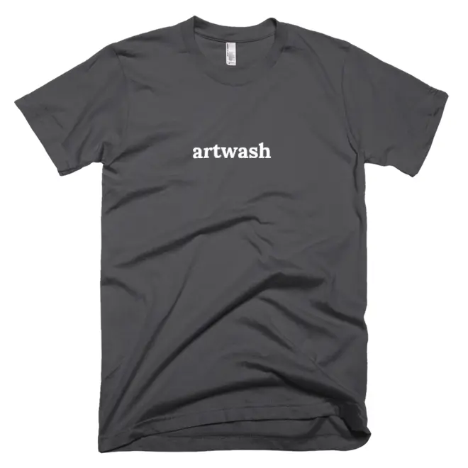 T-shirt with 'artwash' text on the front