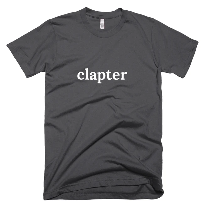 T-shirt with 'clapter' text on the front