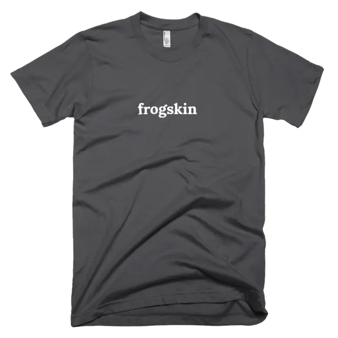 T-shirt with 'frogskin' text on the front