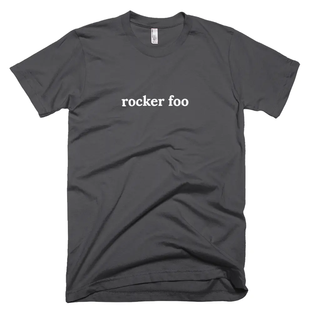 T-shirt with 'rocker foo' text on the front