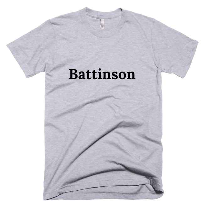 T-shirt with 'Battinson' text on the front