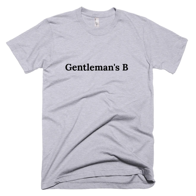 T-shirt with 'Gentleman's B' text on the front