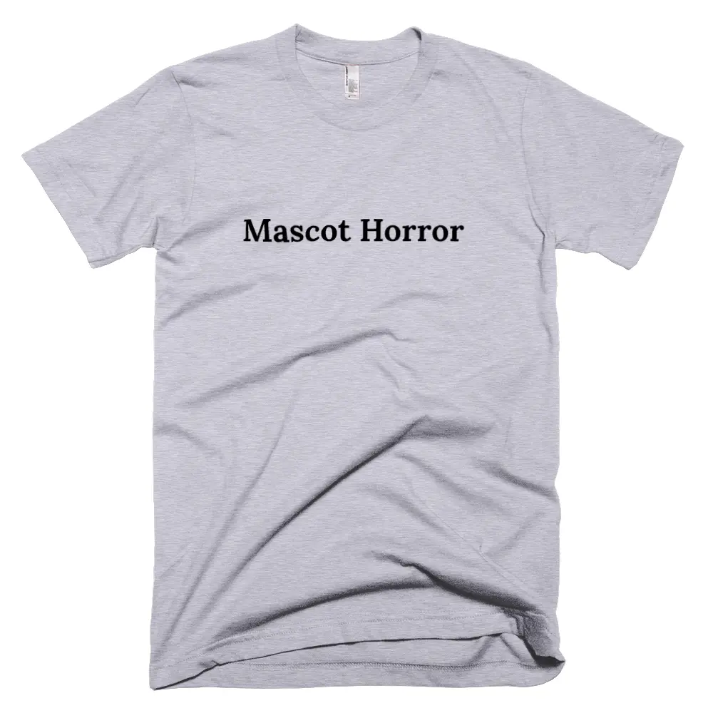 T-shirt with 'Mascot Horror' text on the front