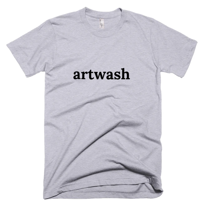 T-shirt with 'artwash' text on the front