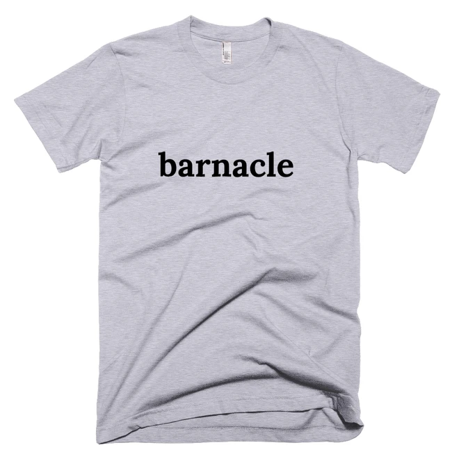 T-shirt with 'barnacle' text on the front