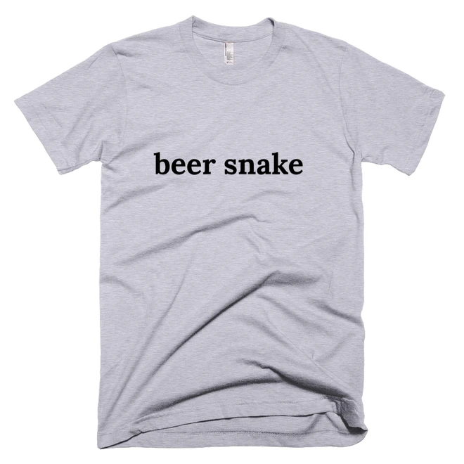 T-shirt with 'beer snake' text on the front