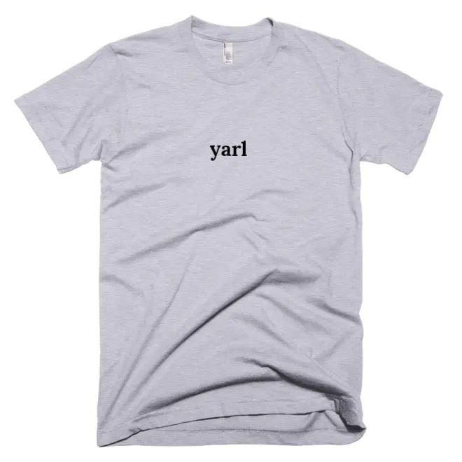 T-shirt with 'yarl' text on the front