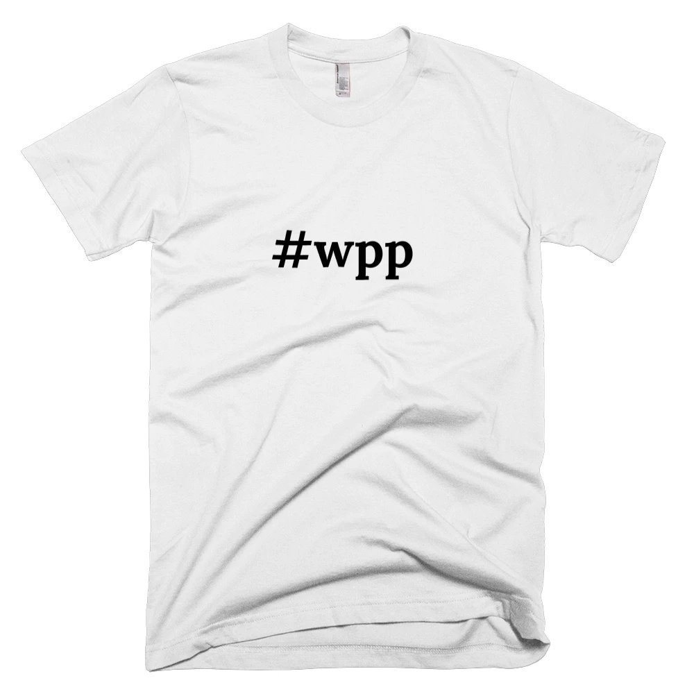 T-shirt with '#wpp' text on the front