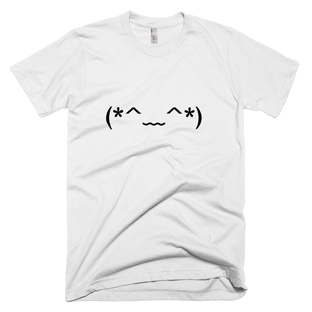 T-shirt with '(*^﹏^*)' text on the front