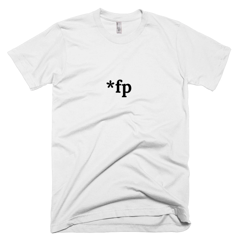 T-shirt with '*fp' text on the front